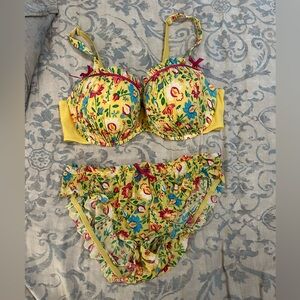 Floral Yellow Bra & Panty Set